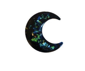 Broche lune paillettes