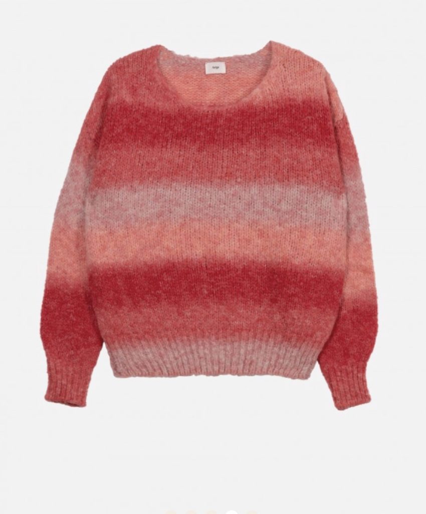 pull maille jersey bicolore rouge