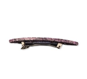 Barrette clip en résine avec des paillettes aux teintes roses