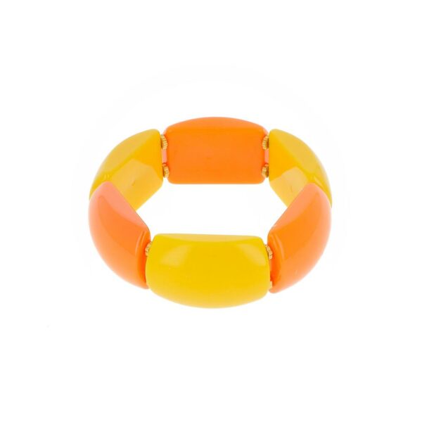 Découvrez le bracelet en résine orange et jaune