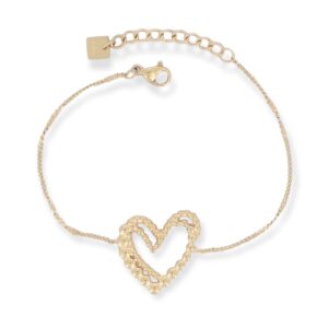 Découvrez le bracelet coeurs entremêlés en acier doré
