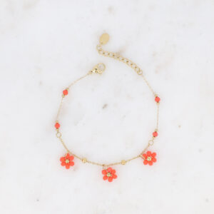 Découvrez le bracelet fleurs orange