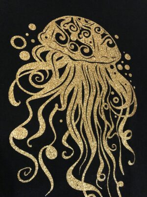 Découvrez notre t-shirt méduse doré pailleté