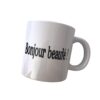 Mug blanc personnalisé "bonjour beauté"