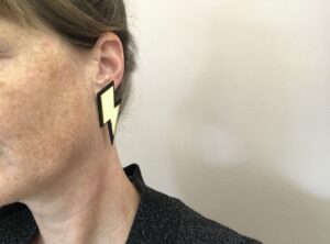 Alternative view of Boucles d'oreilles éclairs miroir or