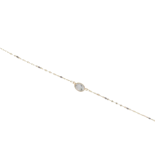 Découvrez notre bracelet doré labradorite en acier