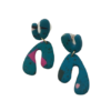 Nos boucles d'oreilles effet marbre turquoise