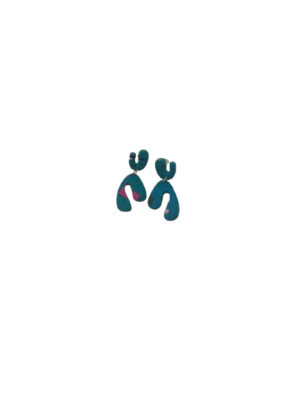 Nos boucles d'oreilles effet marbre turquoise