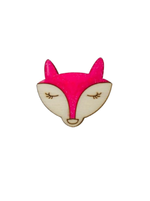 Craquez pour la broche renard rose en bois faite main !