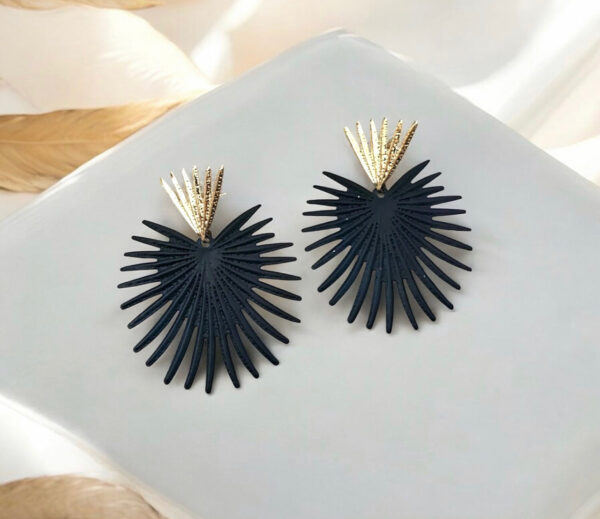 Découvrez les boucles d'oreilles plumes dorées et noires