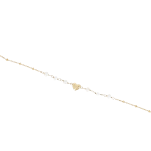 Bracelet élégant avec cœur et perles d'eau douce - un bijou intemporel et raffiné.