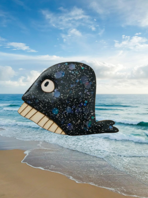 Laissez-vous charmer par notre broche baleine noire pailletée, une pièce artisanale originale qui raconte une véritable histoire de famille