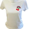 Ce t-shirt blanc wow et ses cerises est l'élément indispensable pour toutes celles et ceux qui aiment les vêtements simples mais uniques.