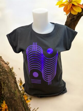 T-shirt graphique motif irisé bleu