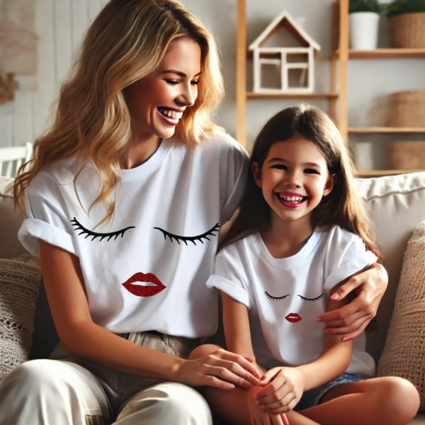 Découvrez la nouveauté : les t-shirts mère-fille bouche.