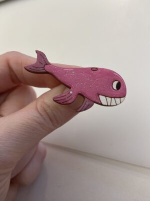 Alternative view of Broche baleine rose bicolore