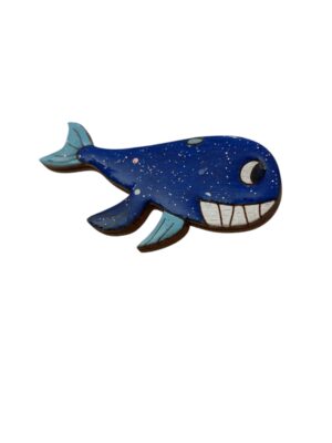 Alternative view of Broche baleine bleue bicolore