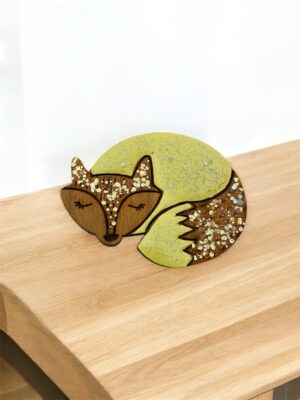 Broche renard endormi