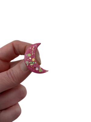 Alternative view of Broche lune rose