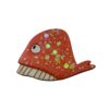 Broche baleine orange pailletée