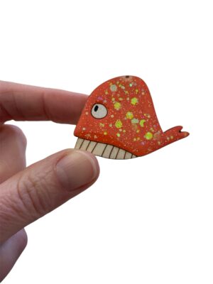 Alternative view of Broche baleine orange pailletée