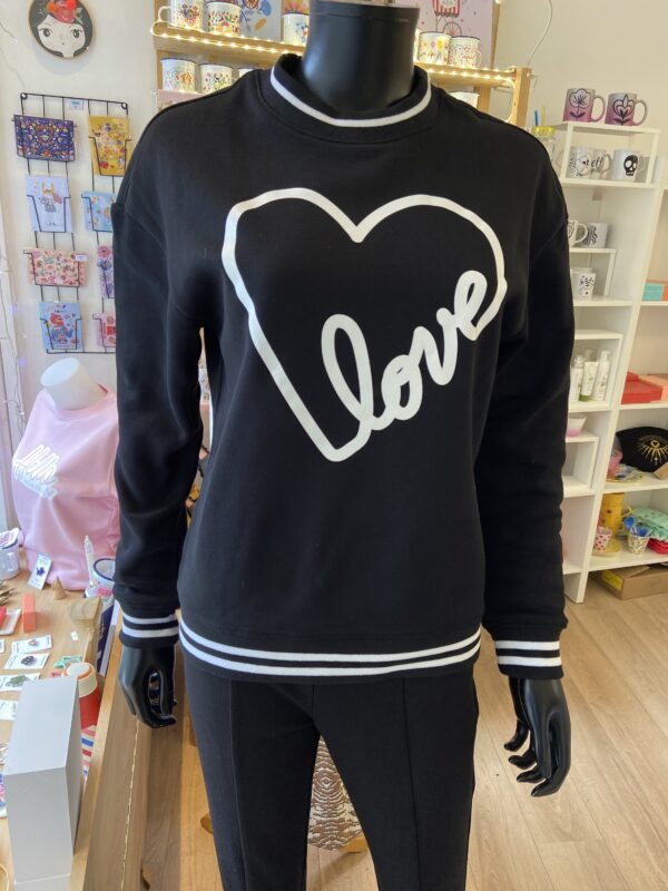 Sweat noir et blanc Love