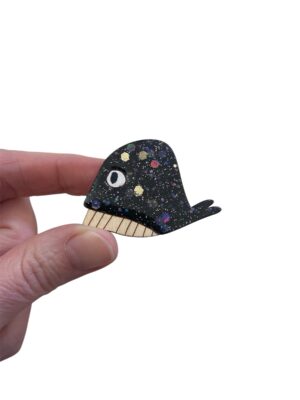 Alternative view of Broche baleine noire nuit