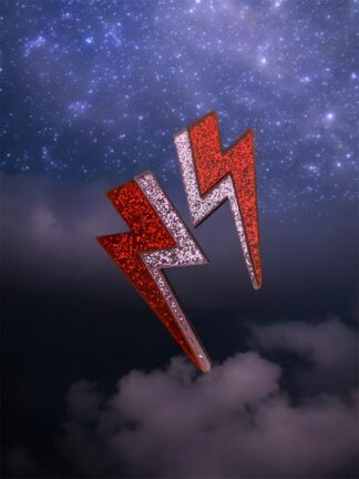 Boucles d’oreilles éclairs rouge et rose