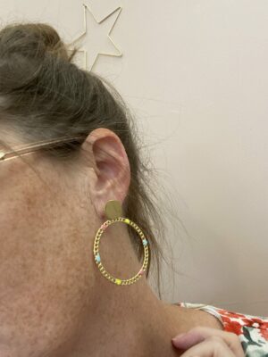 Puces d’oreilles cercle en maille pendantes