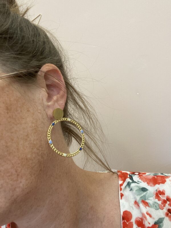 Puces d’oreilles cercle en maille pendantes