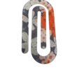 Marque-page oversize en acrylique avec motif floral vintage orange, crème et gris, création artisanale sublimée à la main – L’Inattendue Clisson