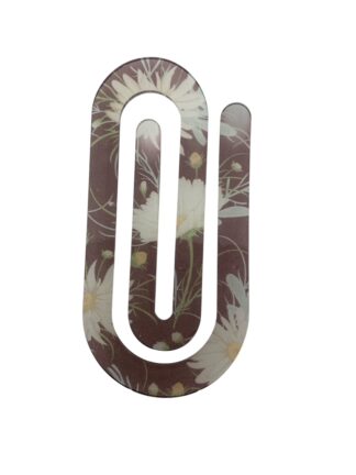 Marque-page oversize en acrylique avec motif floral paquerette - création artisanale sublimée à la main – L’Inattendue Clisson