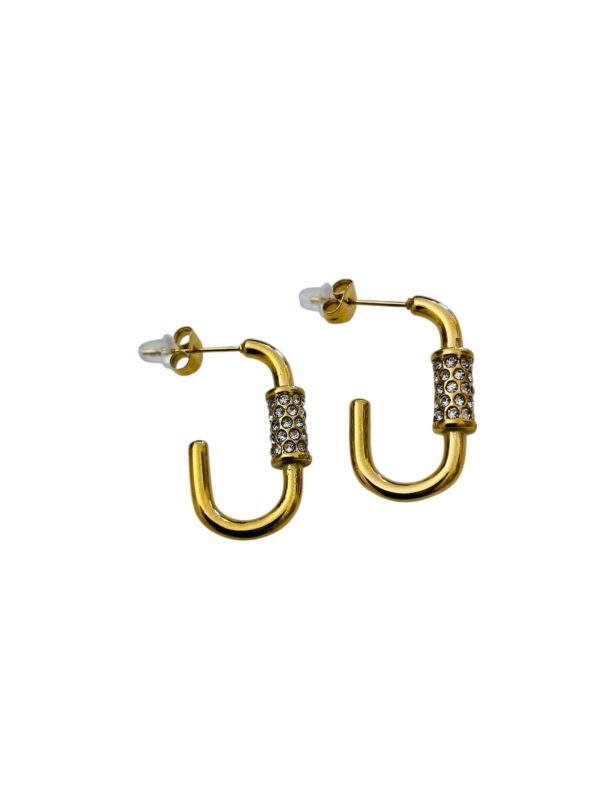 Boucles rectangulaires acier et strass – Image 4