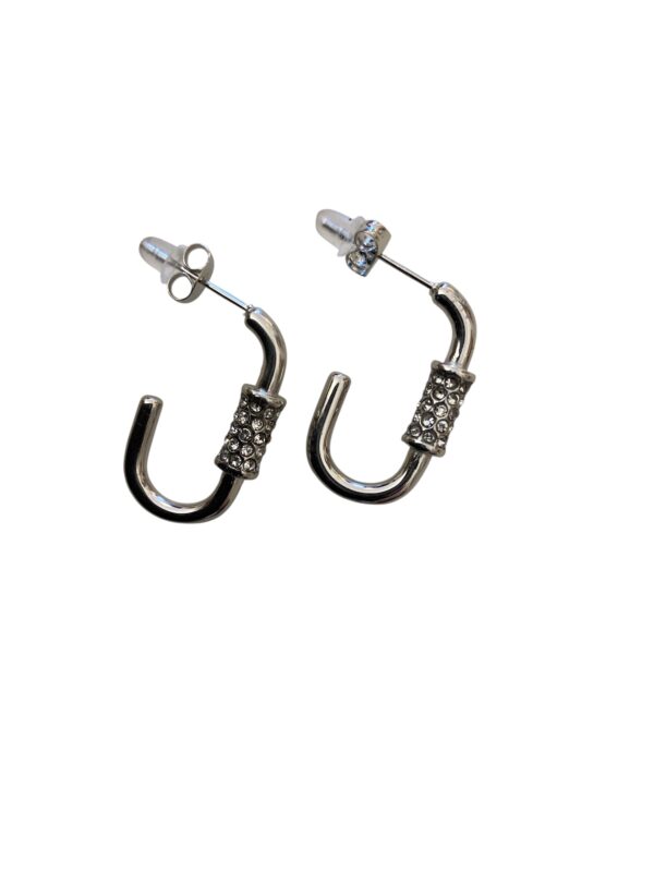 Boucles rectangulaires acier et strass – Image 5