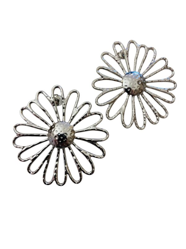 Boucles d’oreilles marguerite argent