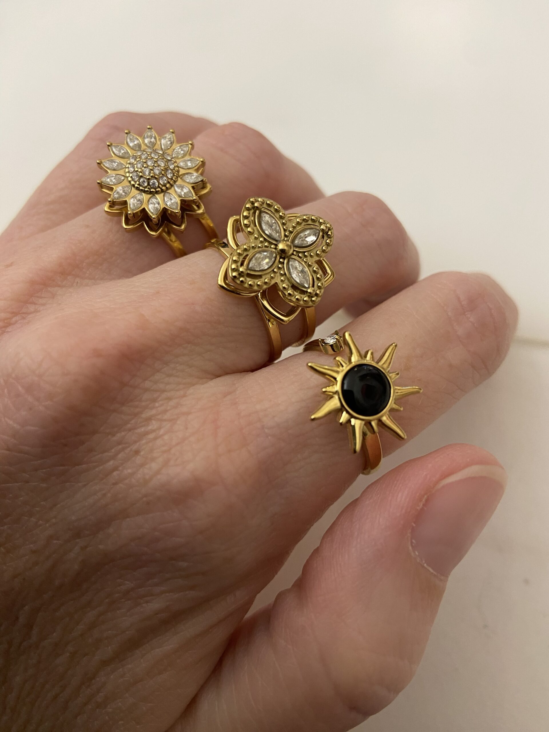 Bague soleil antistress dorée – Image 6