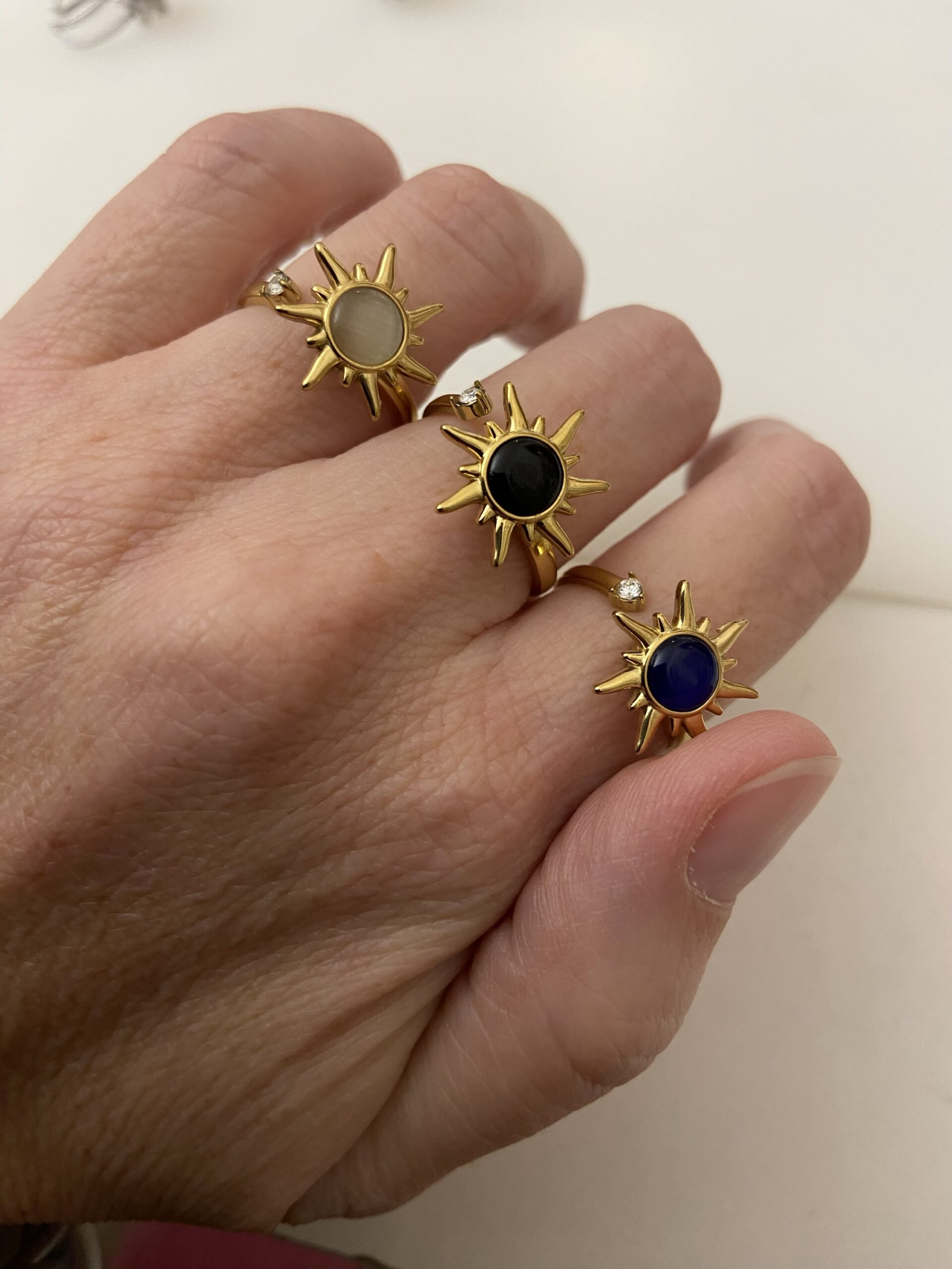 Bague soleil antistress dorée – Image 4