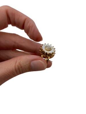 Bague antistress en acier rotative doré avec strass Stress, agitation, besoin de canaliser ton énergie ? Et si ta bague devenait ton nouvel allié bien-être ?