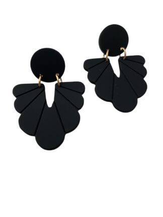 Boucles d'oreilles éventail noir