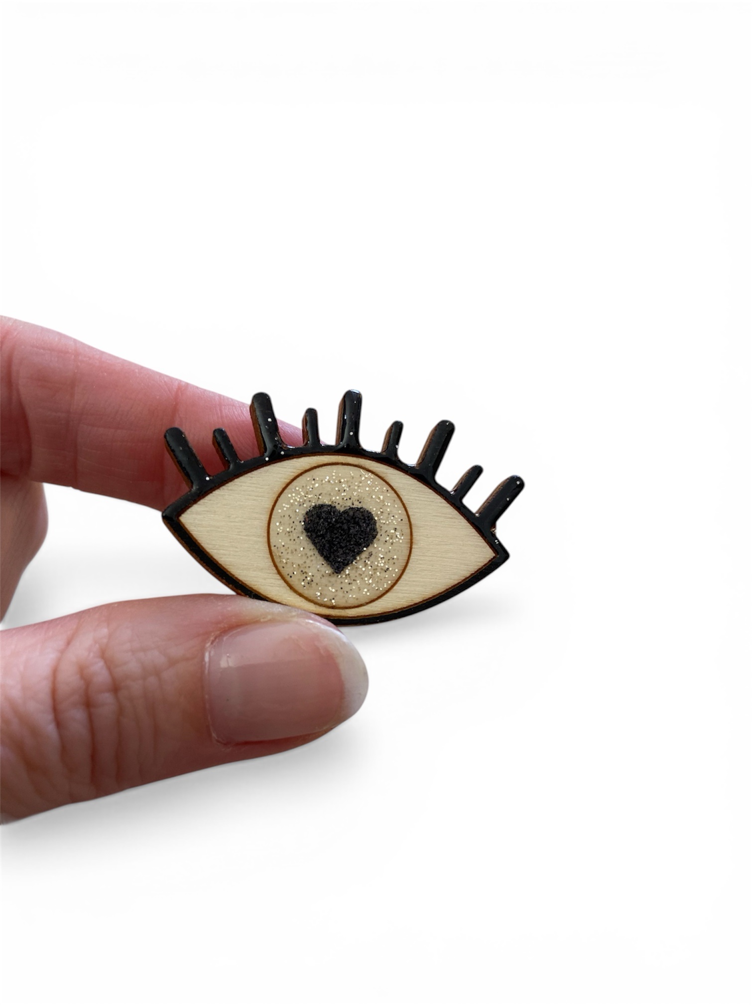 Broche œil bois et résine – Image 2