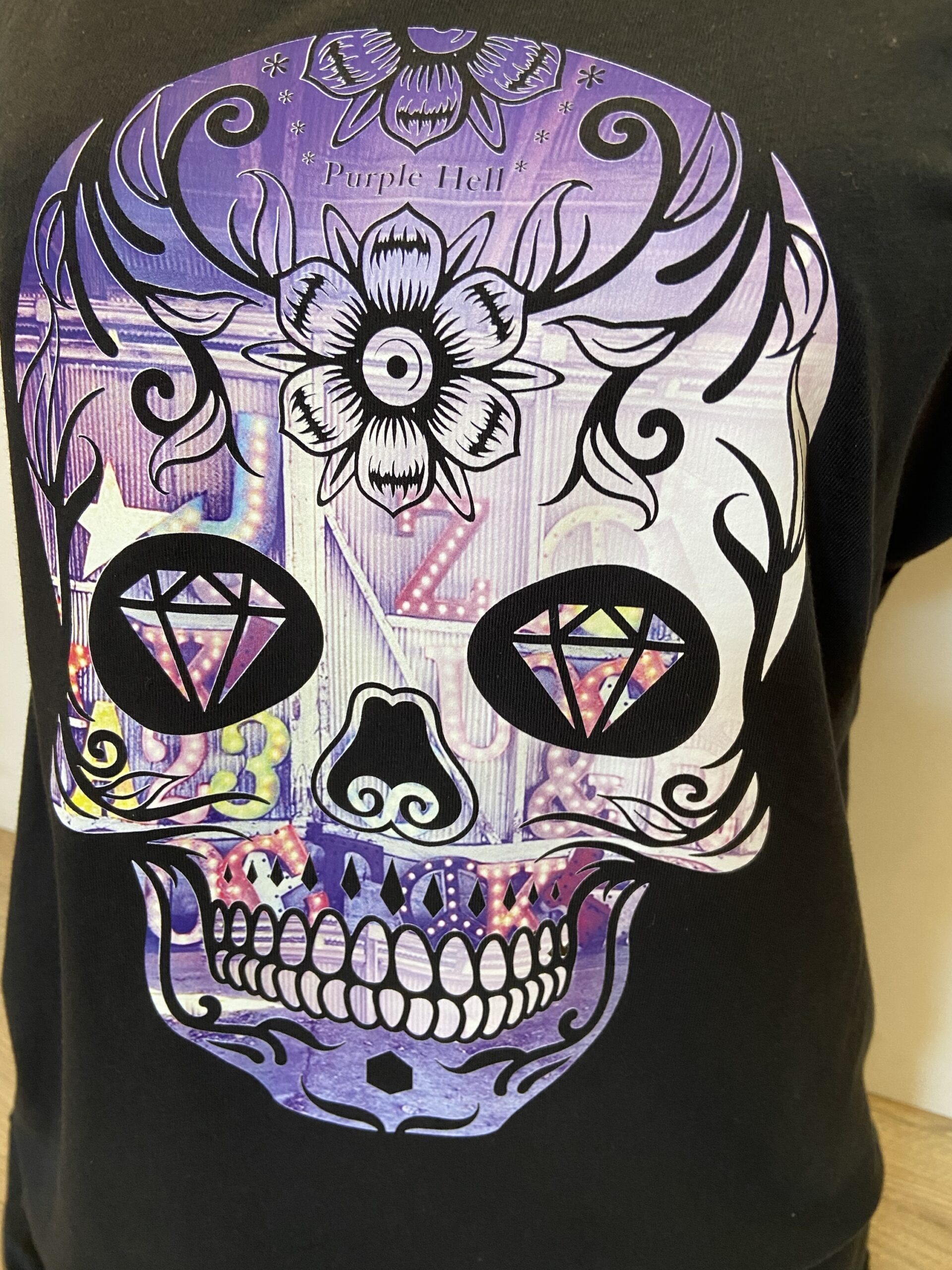 T-shirt tête de mort Purple Hell – Image 2