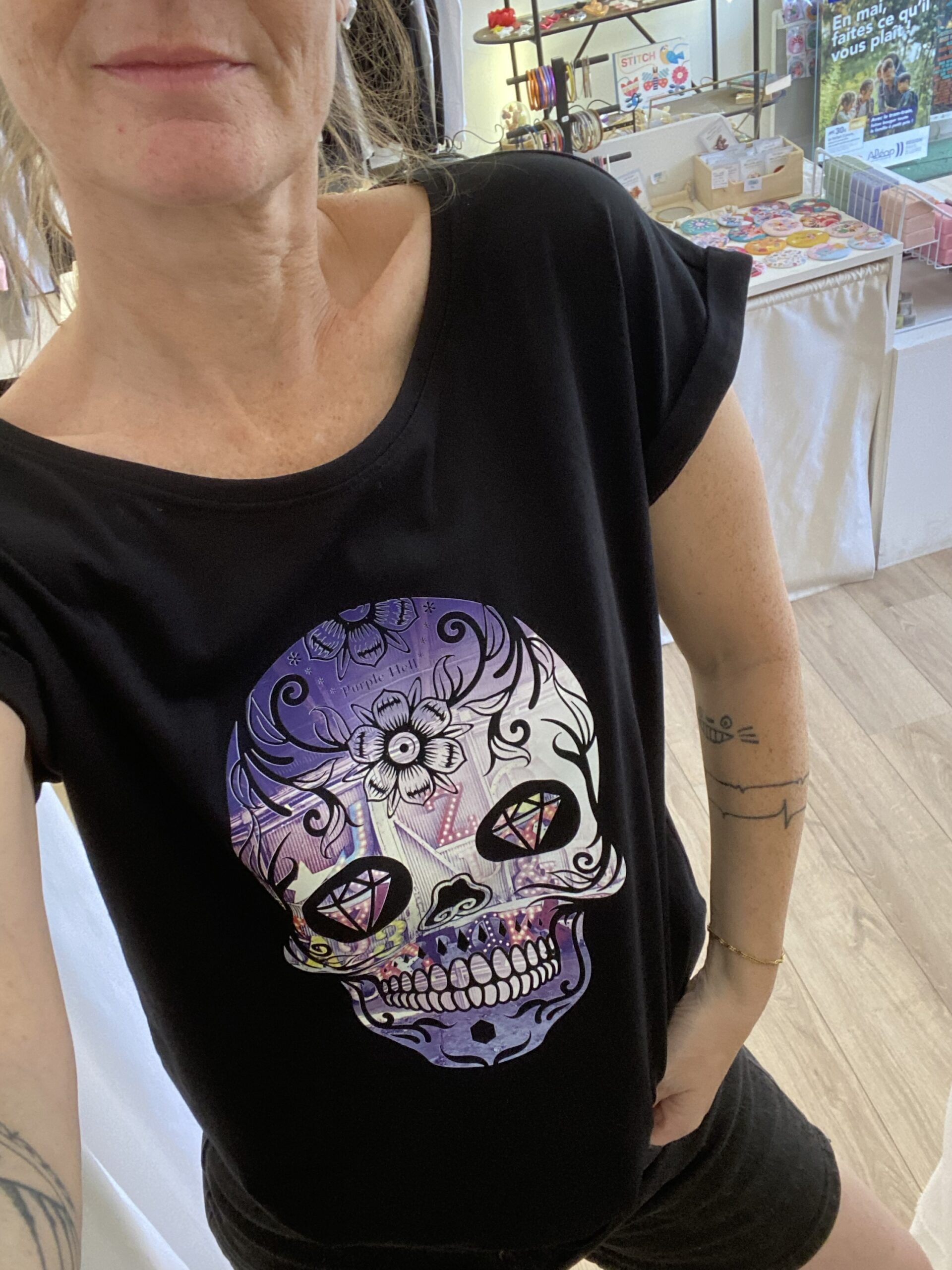T-shirt tête de mort Purple Hell – Image 3