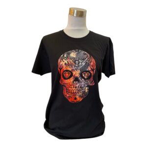 T-shirt tête de mort Floral Black