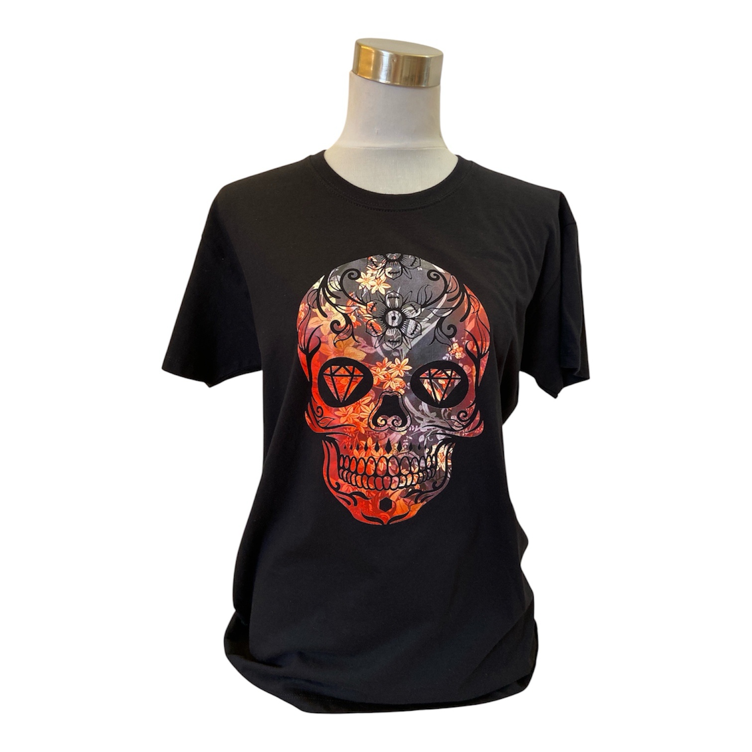 T-shirt tête de mort Floral Black