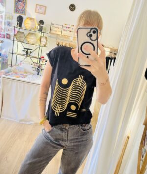 T-shirt géométrique pailleté