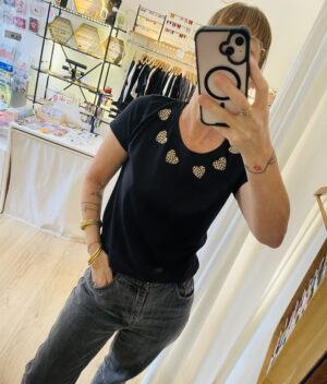 T-shirt cœurs léopards
